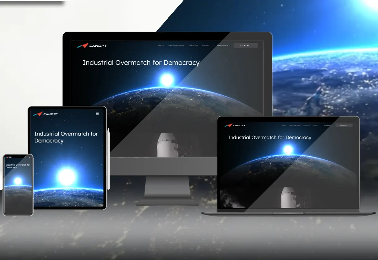 Screenshot of the Canopy Aerospace website