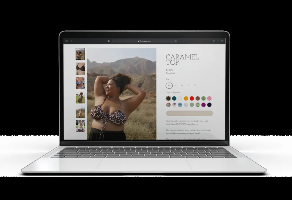 Screenshot of the FL Swimwear website