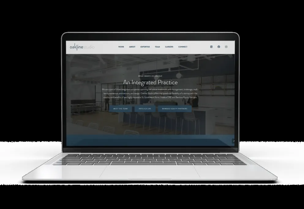 Screenshot of the Oakline Studio website