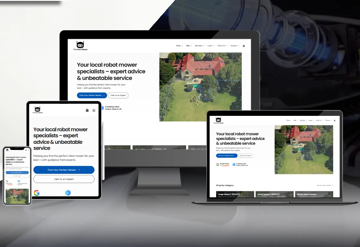 Screenshot of the The Robot Mower website