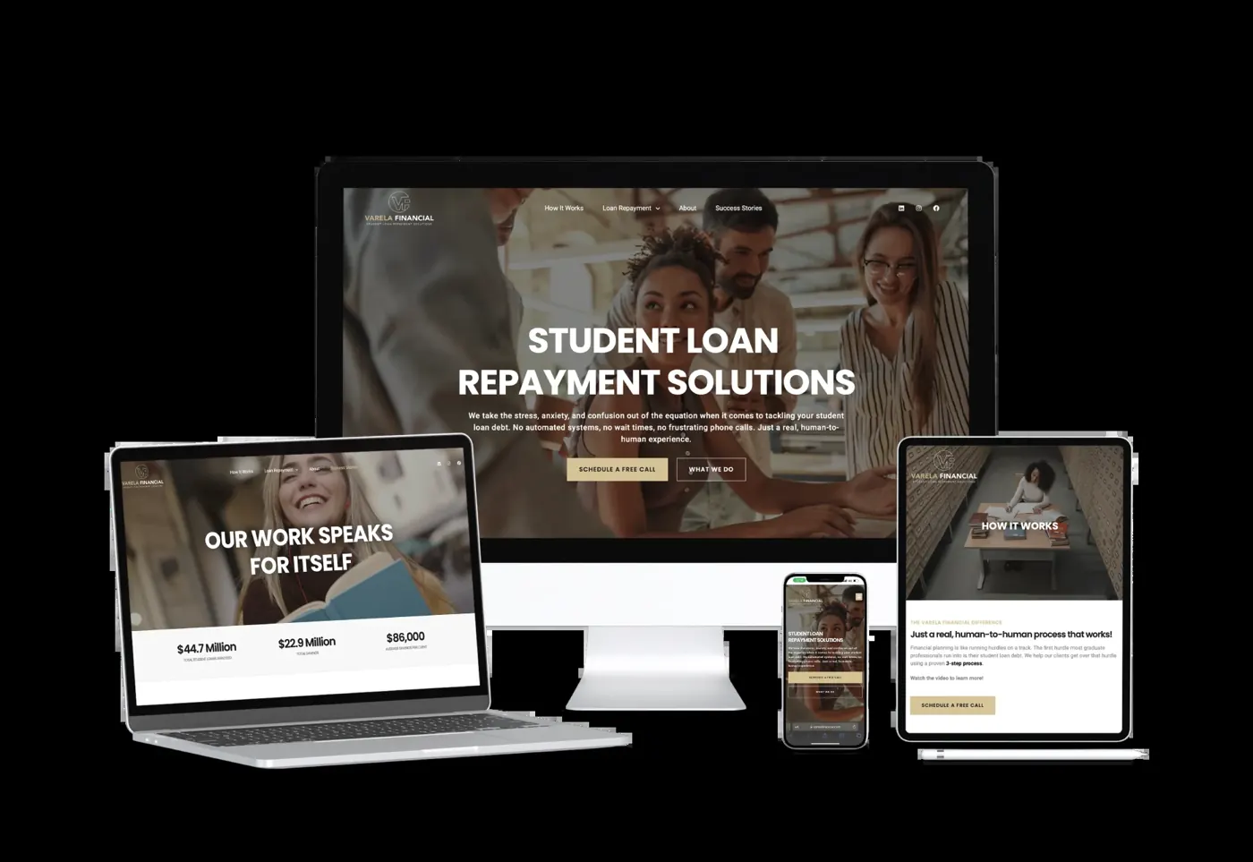 Screenshot of the Varela Financial website